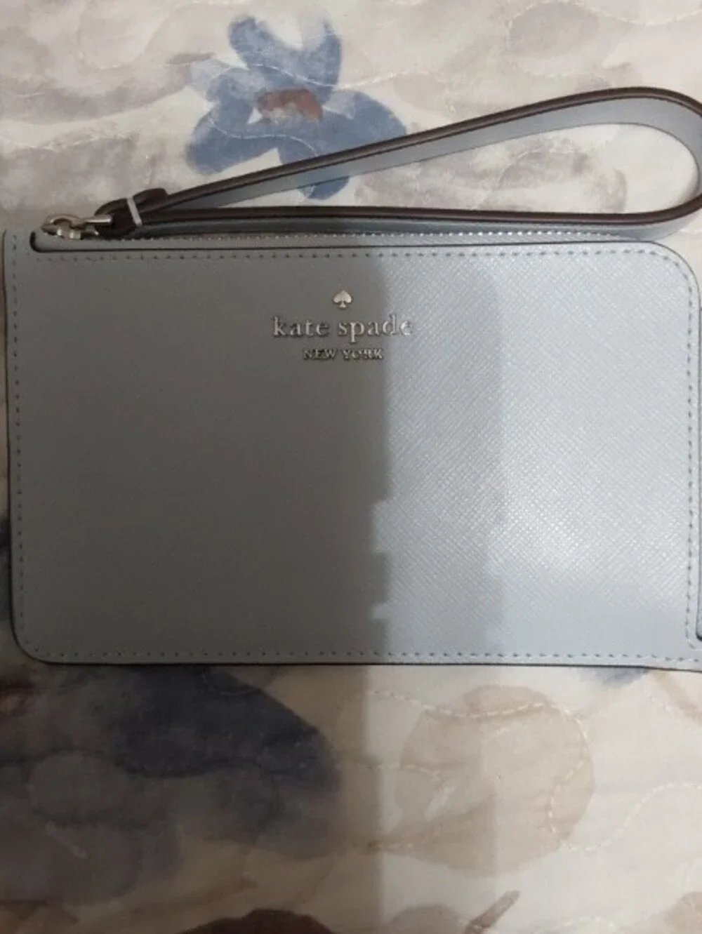NWT kate spade Pale Blue Saffiano Wristlet with Strap
